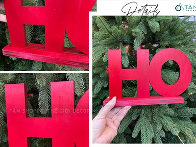 Chữ gỗ HO HO HO Decor Noel vui nhộn C17cm [Độc đáo] CHUGO-19